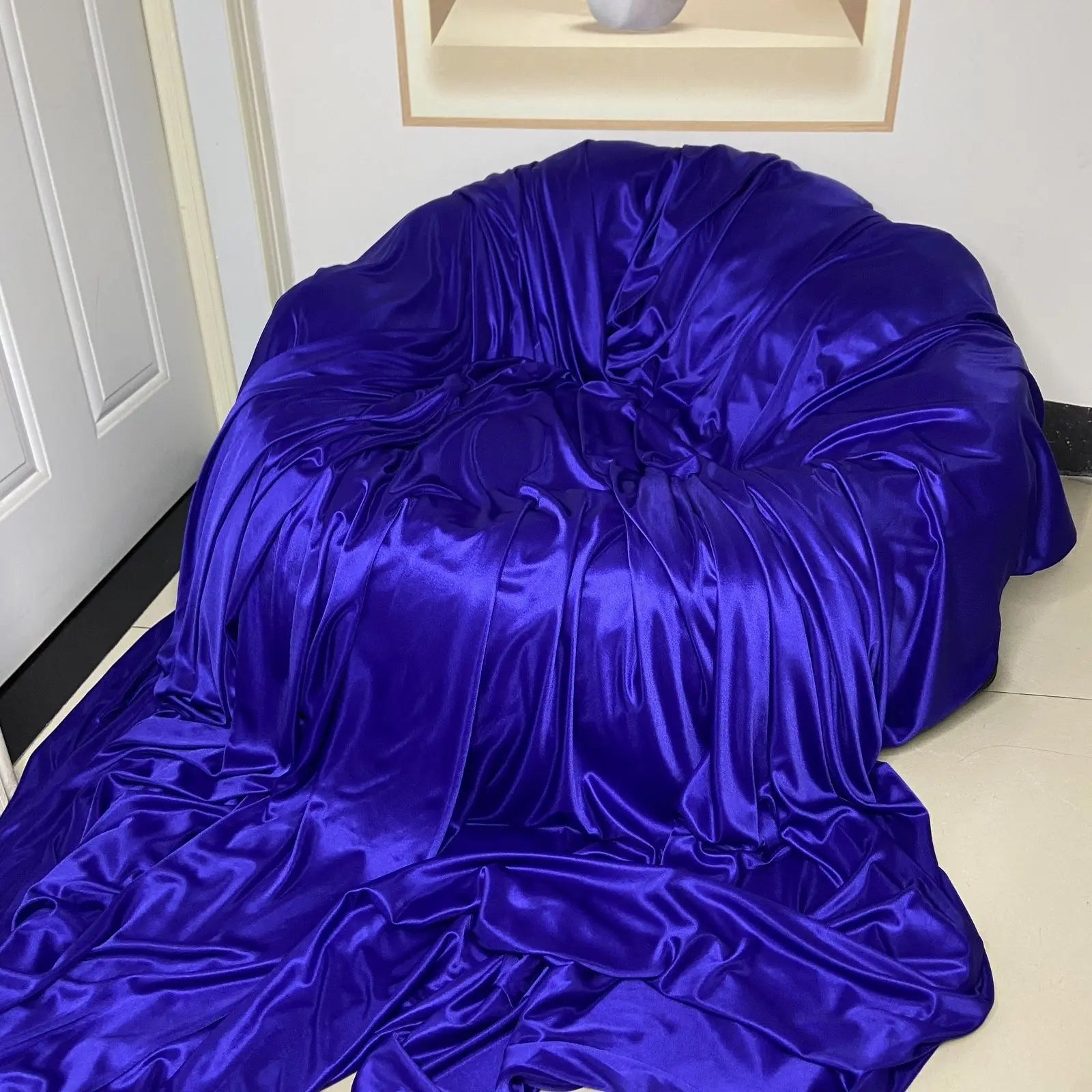 No Pillow Cover Glossy summer satin silk sheet Double side Ice cool bedspread home bedding