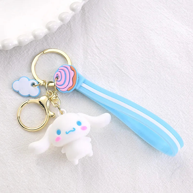 Kawaii Bag Pendant Melody Sanrio Keychain Kuromi Keyring Cinnamoroll Women Christmas gifts Hello Kitty Toy Doll
