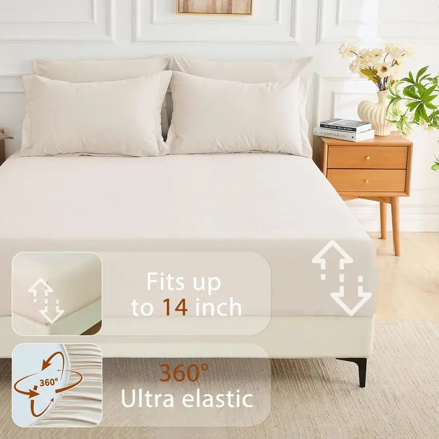 7 Pieces Queen Comforter Set, Soft Bed in a Bag Queen Size, All Season Bedding Set with Comforter, Flat Sheet, Fitted Sheet, Pil