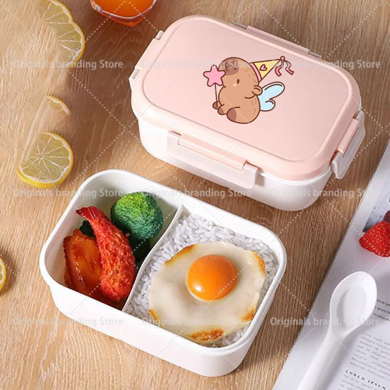 Capybara Bento Lunch Box Cartoon Figure Printed Lunch Box Kids Boys Girl School Food Storage Containers Children Birthday Gifts