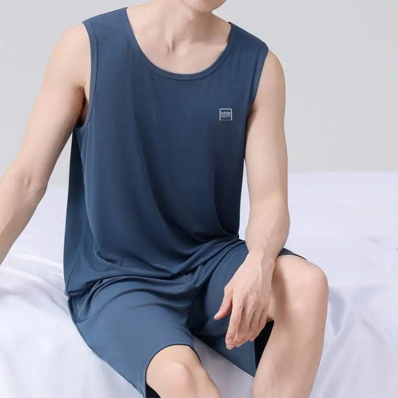Men's Suit Men Clothing Homewear Sweatshirt Sportswear Pajama Set Tops Summer Ice Silk New Casual Pants Y2K Sports Set Wholesale