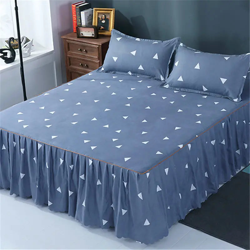 Bedding Set Home Textile Cotton Bedspread Elastic Fitted Mattress Cover Couple Quilt Single Bed Sheet with 2pcs Pillow Covers