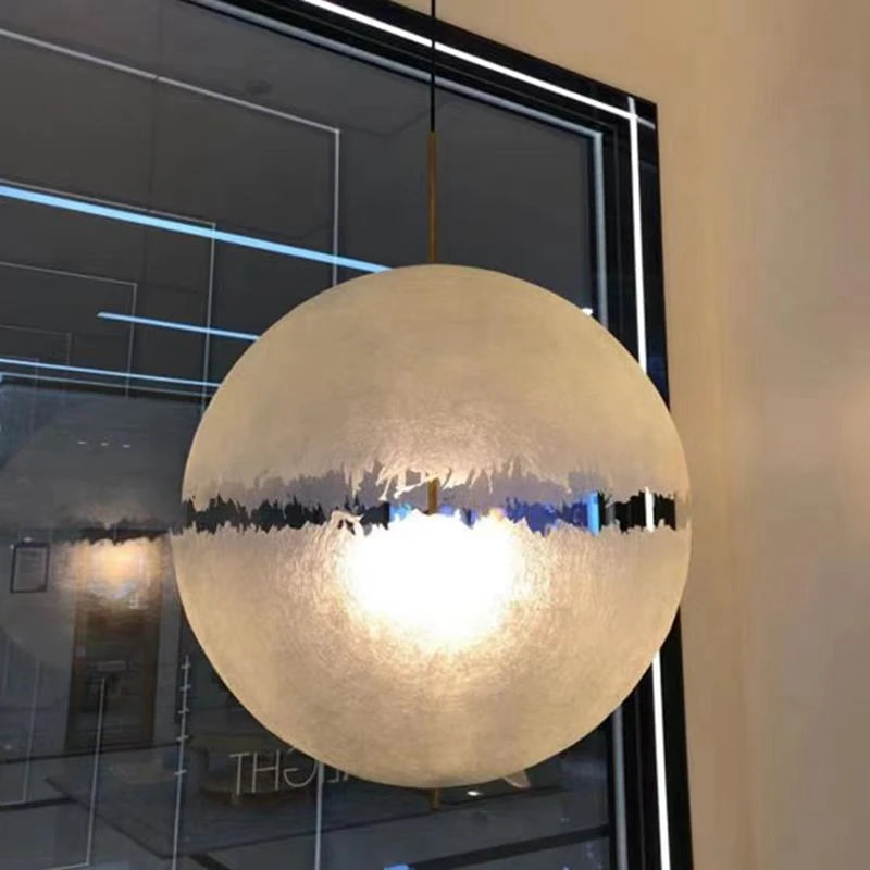 Moon Pendant Light Italy R Globe Light Living Dining Room Deco Space Bedroom Decor Hanging White Lamp-A50M