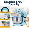 4.75 Quart Stand Mixer, 8 Speed Kitchen Electric ood Mixer, Household Stand Mixer or Bg, Cake, Bread with Beater, Dough Hook, Wi