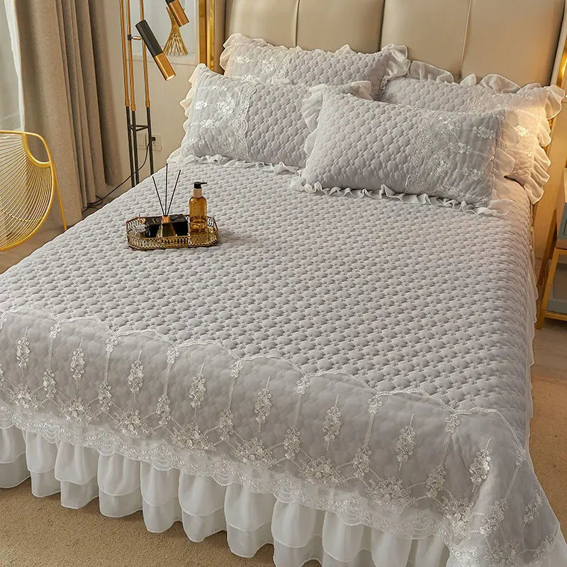 WOSTAR Quilted thicken white bed sheet summer bedspread couple 2 people bed linens luxury double bed bedding king size 180x200cm