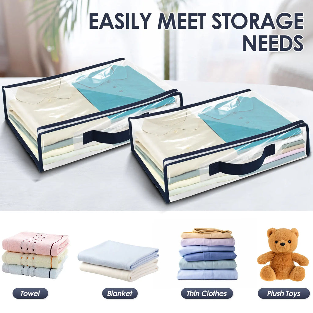 6/12Pcs Bed Sheet Storage Bags PVC Waterproof Clothes Blankets Packing Box Waterproof Dustproof Clear Zippered Pillow Bedding