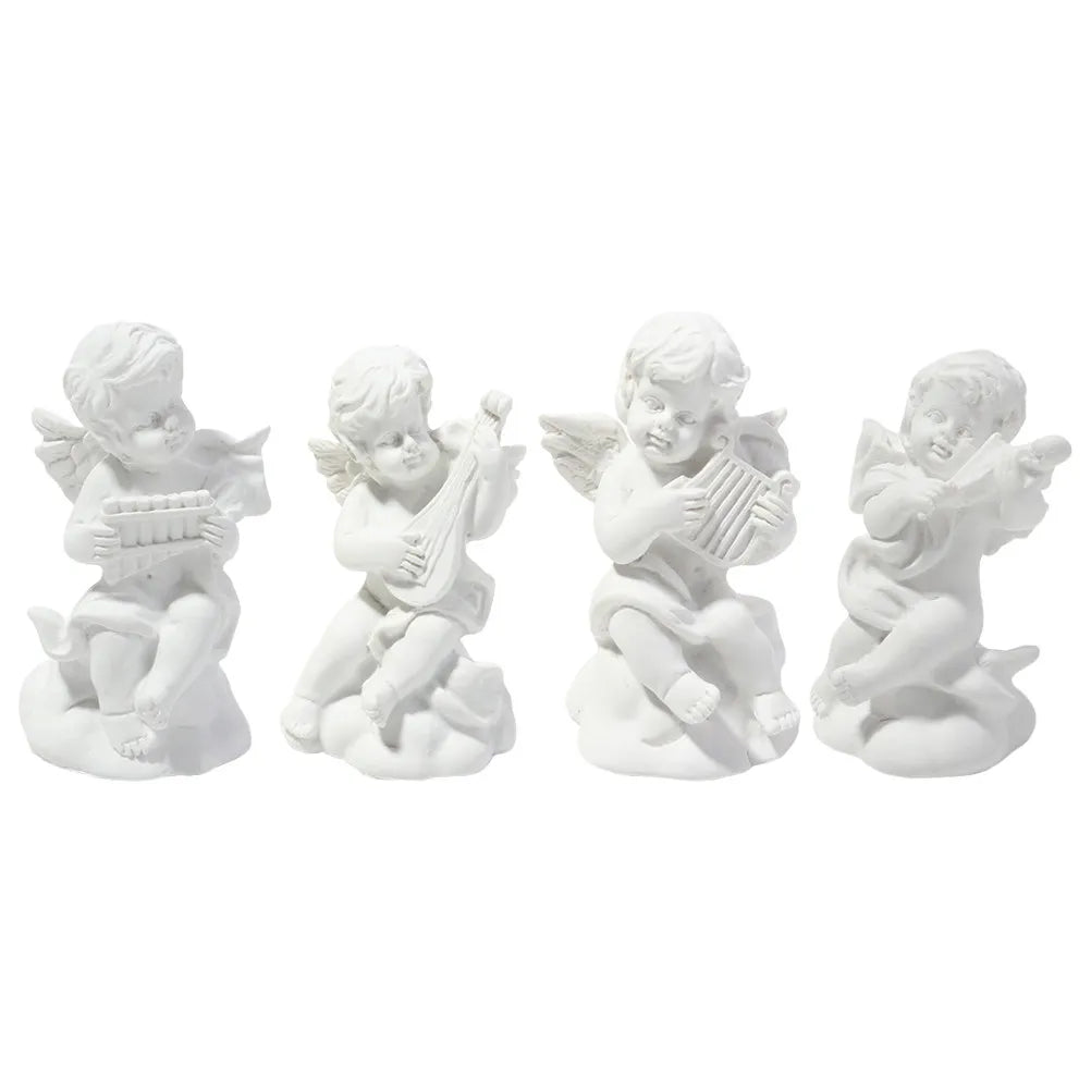 4Pcs Resin Angel Ornaments Decor for Bedroom Desk Potted Plants Office Exquisite Lightweight Decoration