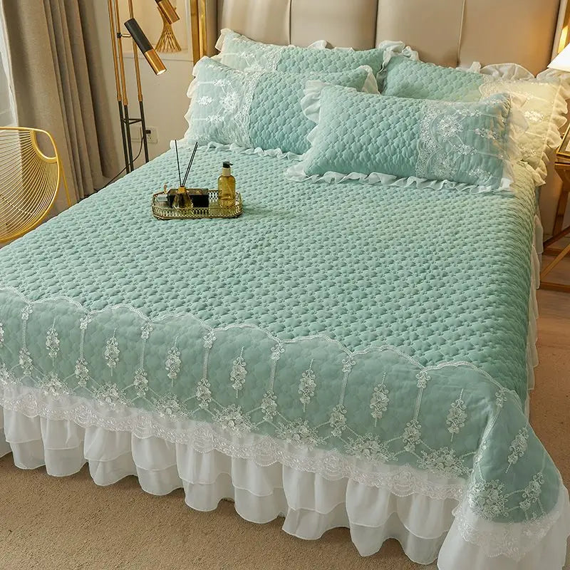 WOSTAR Quilted thicken white bed sheet summer bedspread couple 2 people bed linens luxury double bed bedding king size 180x200cm