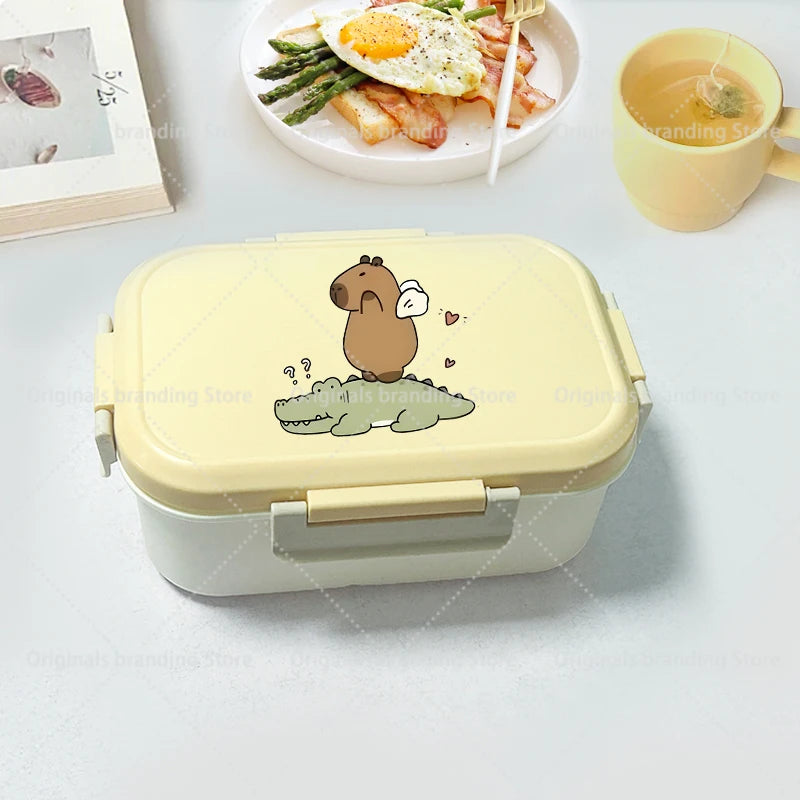 Capybara Bento Lunch Box Cartoon Figure Printed Lunch Box Kids Boys Girl School Food Storage Containers Children Birthday Gifts