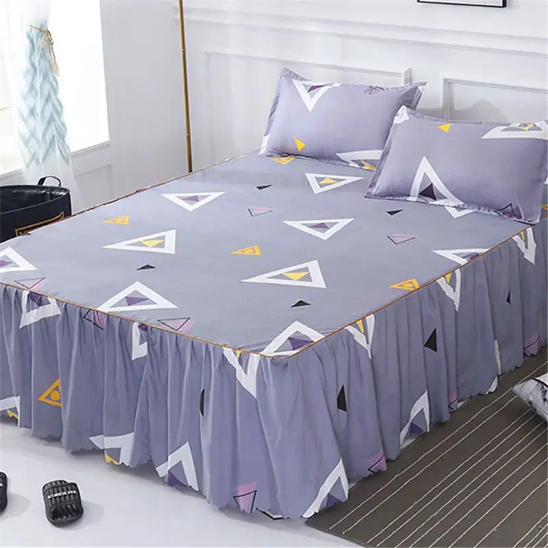Bedding Set Home Textile Cotton Bedspread Elastic Fitted Mattress Cover Couple Quilt Single Bed Sheet with 2pcs Pillow Covers