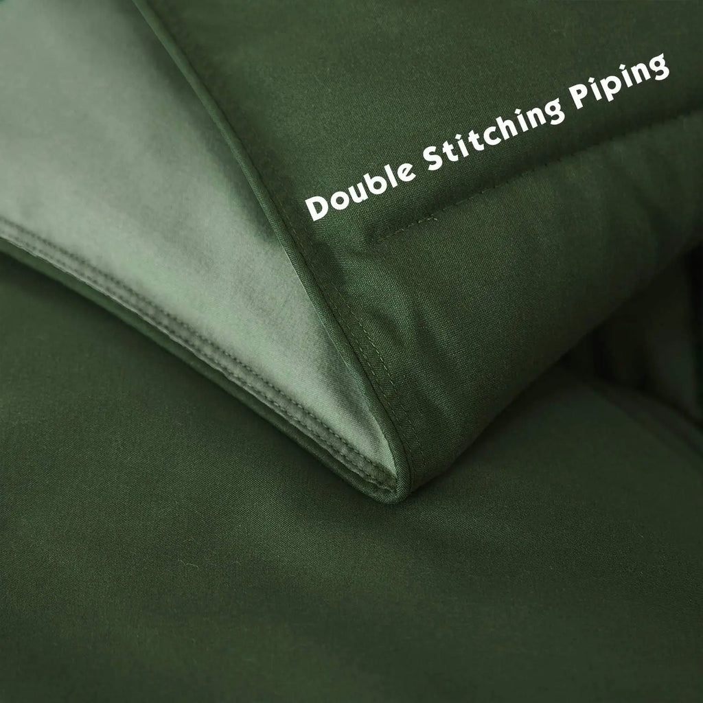 Green King Size Comforter Set - Reversible, All Season, Breathable & Soft Microfiber Bedding with Pillow Shams