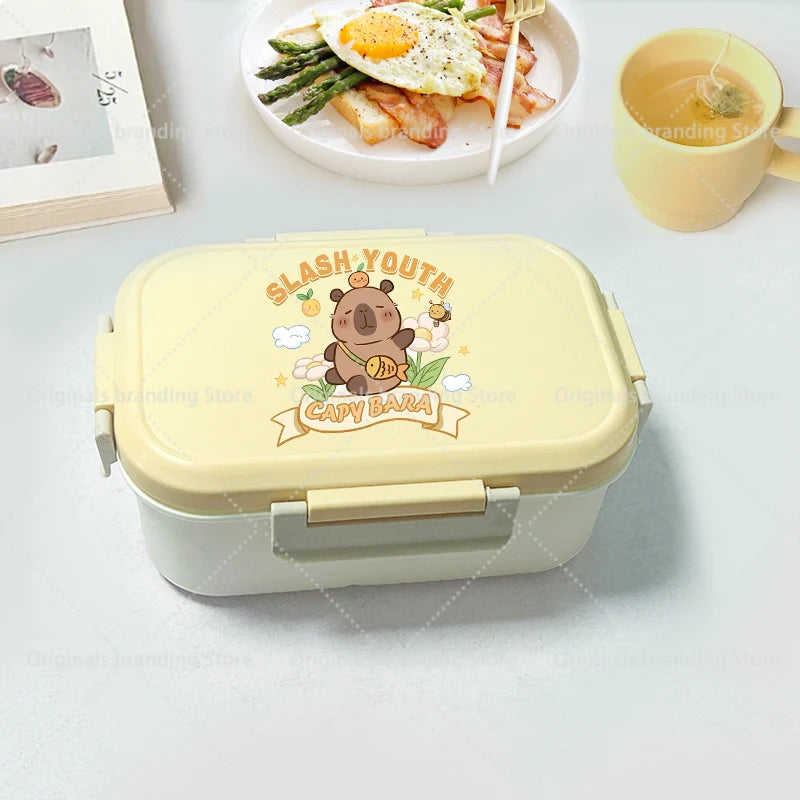 Capybara Bento Lunch Box Cartoon Figure Printed Lunch Box Kids Boys Girl School Food Storage Containers Children Birthday Gifts