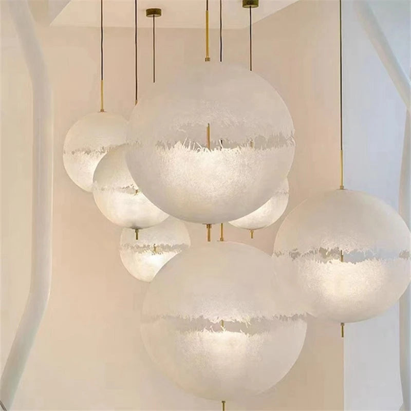 Moon Pendant Light Italy R Globe Light Living Dining Room Deco Space Bedroom Decor Hanging White Lamp-A50M