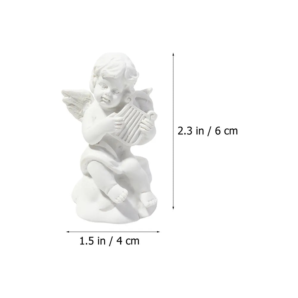 4Pcs Resin Angel Ornaments Decor for Bedroom Desk Potted Plants Office Exquisite Lightweight Decoration