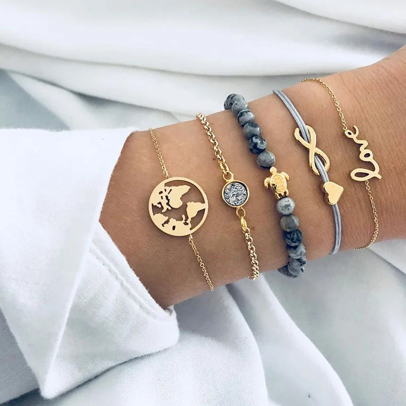 Clearance_Lucky Turkey Evil Eye Bracelet For Women Men Colorful Red Blue Eye Adjustable Metal Chain Bangles Good Luck Wealth Jew