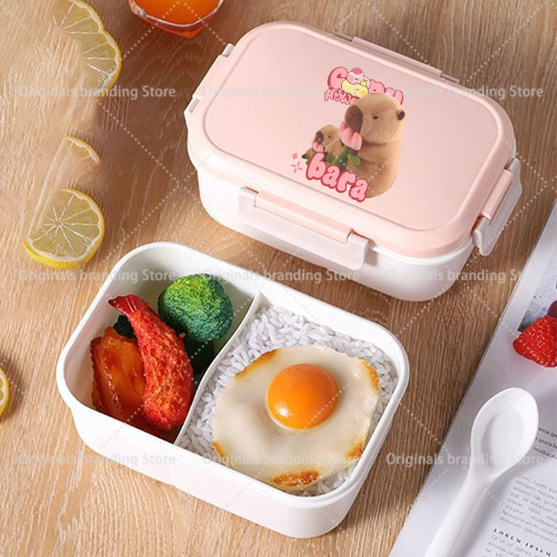 Capybara Bento Lunch Box Cartoon Figure Printed Lunch Box Kids Boys Girl School Food Storage Containers Children Birthday Gifts
