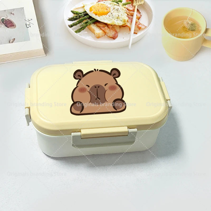 Capybara Bento Lunch Box Cartoon Figure Printed Lunch Box Kids Boys Girl School Food Storage Containers Children Birthday Gifts