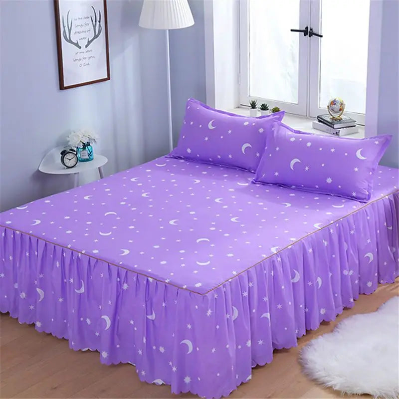 Bedding Set Home Textile Cotton Bedspread Elastic Fitted Mattress Cover Couple Quilt Single Bed Sheet with 2pcs Pillow Covers
