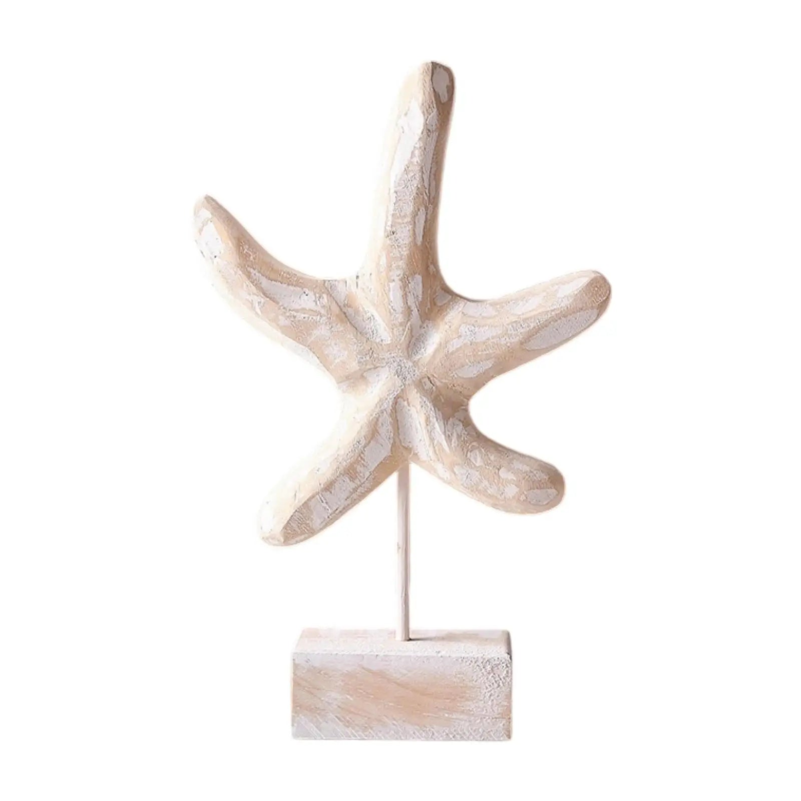 Wood Statue Beach Table Decor Handmade Decoration Accent Figurine Tabletop Statue for Home Office Kitchen Bedroom Mantel