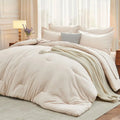 7 Pieces Queen Comforter Set, Soft Bed in a Bag Queen Size, All Season Bedding Set with Comforter, Flat Sheet, Fitted Sheet, Pil
