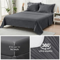 Queen Comforter Set Seersucker 7 Pieces, All Season Luxury Bed in a Bag for Bedroom, Bedding Set with Comforters, Sheets, Pillow