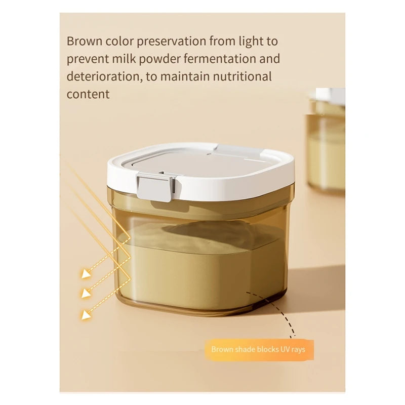 Plastic Canisters - UV- Kitchen Storage Jars with Free Spoon for Milk Powder & Food Sealing Large-A13G
