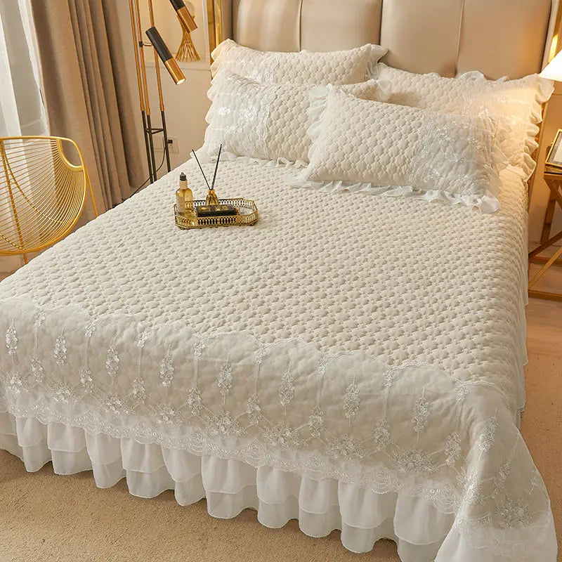 WOSTAR Quilted thicken white bed sheet summer bedspread couple 2 people bed linens luxury double bed bedding king size 180x200cm