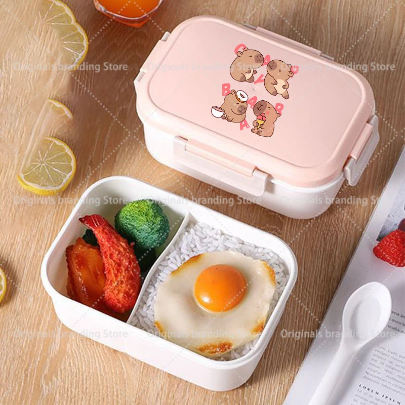 Capybara Bento Lunch Box Cartoon Figure Printed Lunch Box Kids Boys Girl School Food Storage Containers Children Birthday Gifts