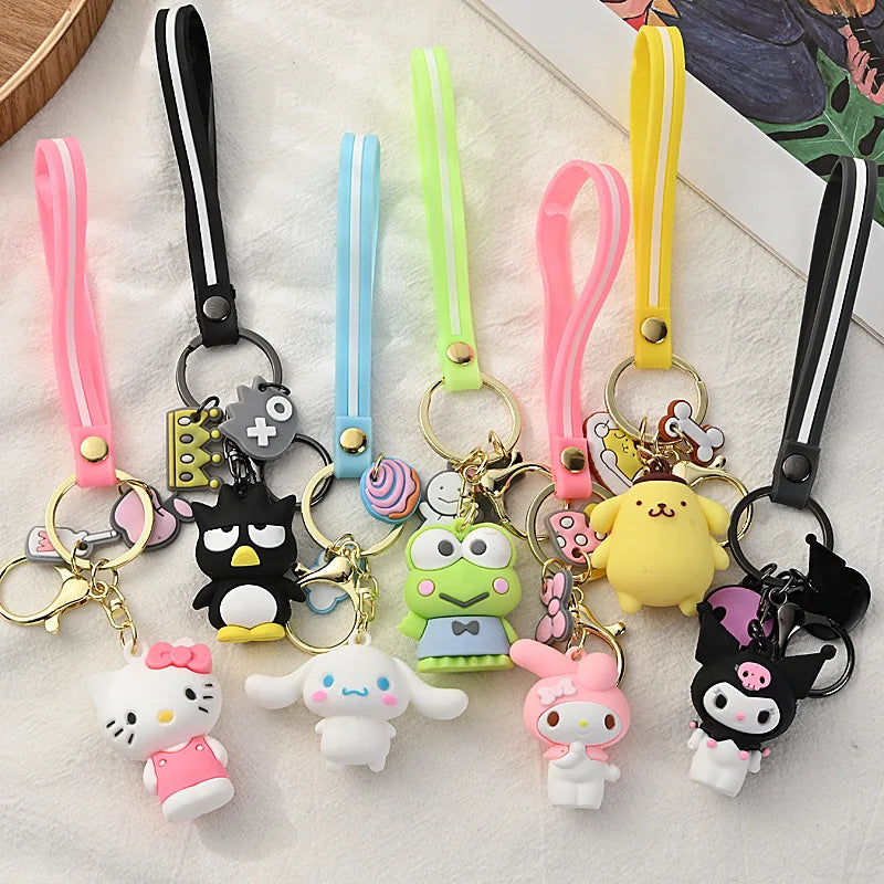 Kawaii Bag Pendant Melody Sanrio Keychain Kuromi Keyring Cinnamoroll Women Christmas gifts Hello Kitty Toy Doll
