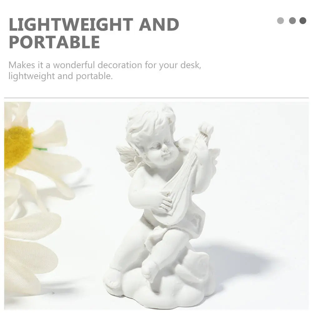 4Pcs Resin Angel Ornaments Decor for Bedroom Desk Potted Plants Office Exquisite Lightweight Decoration