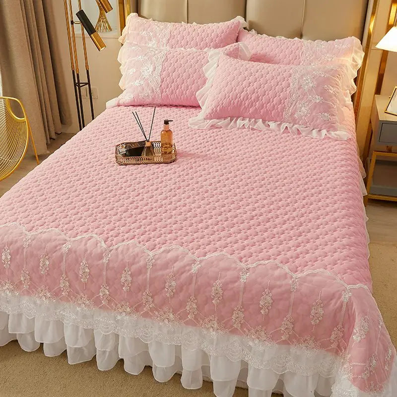 WOSTAR Quilted thicken white bed sheet summer bedspread couple 2 people bed linens luxury double bed bedding king size 180x200cm