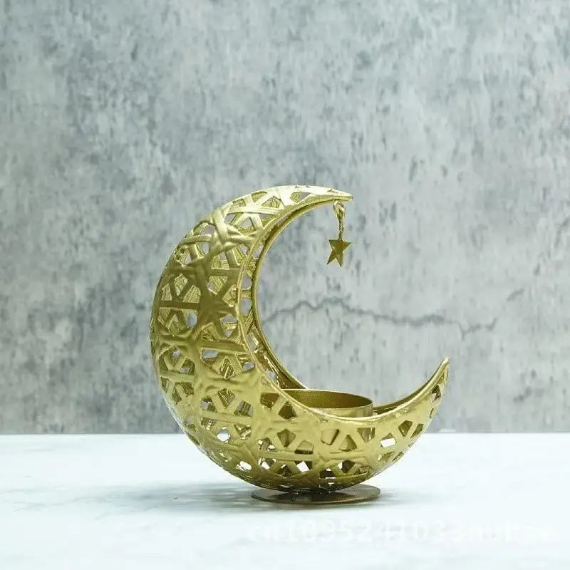 Iron Candle Holder Aromatherapy Stove Moon Shape Home Bedroom Decor Modern Minimalist Geometric Crafts Ornaments