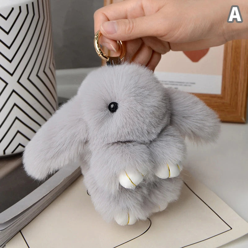 15cm Women's Rabbit Fur Keychain Bag Car Pendant Jewelry Decoration Fashionable Accessory for Bags And Gifts