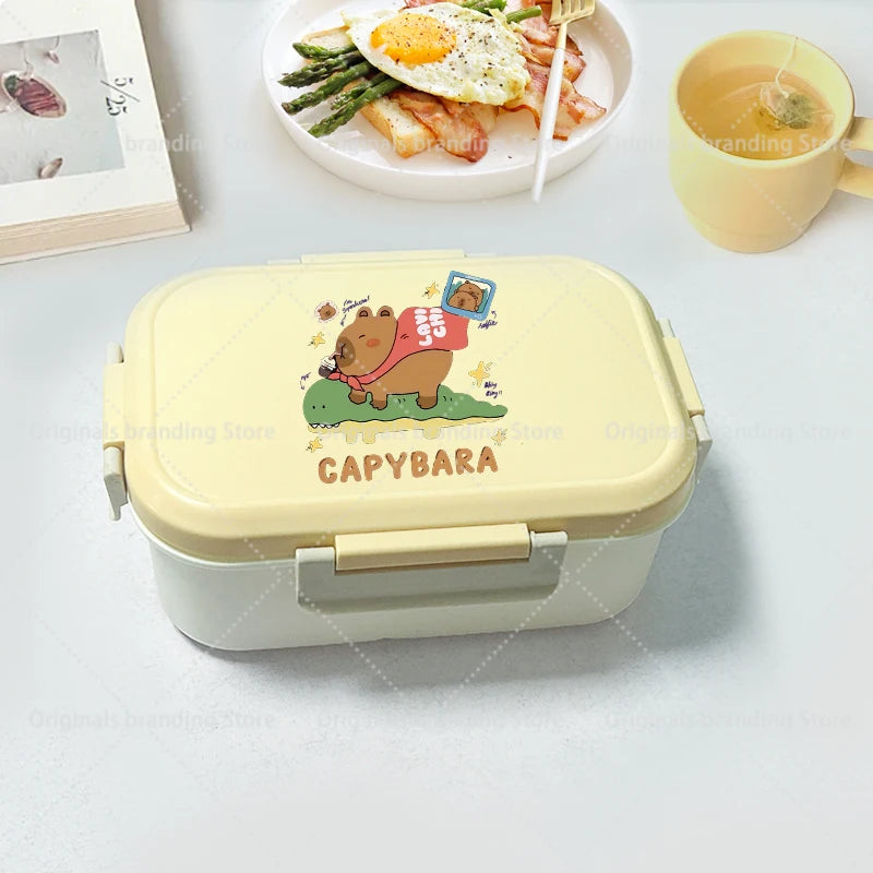 Capybara Bento Lunch Box Cartoon Figure Printed Lunch Box Kids Boys Girl School Food Storage Containers Children Birthday Gifts