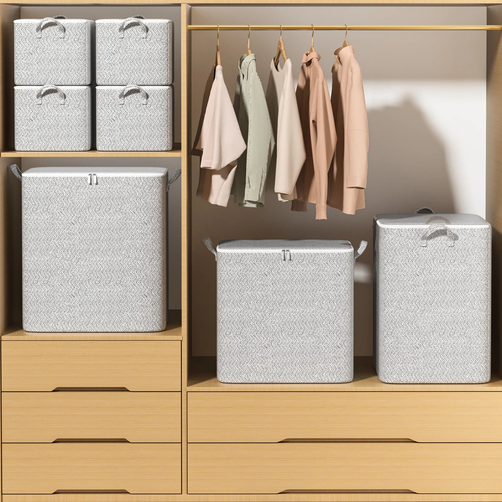 Non-woven large capacity clothing storage bag quilt storage bag bedding storage bag Multifunctional clothing packing bag