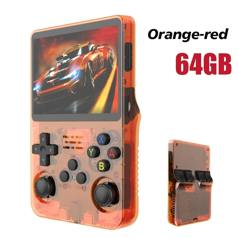 R36S Retro Handheld Video Game Console Linux System 3.5-inch IPS Screen Portable Handheld Video Player 64GB 15000 Games