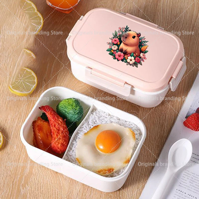 Capybara Bento Lunch Box Cartoon Figure Printed Lunch Box Kids Boys Girl School Food Storage Containers Children Birthday Gifts