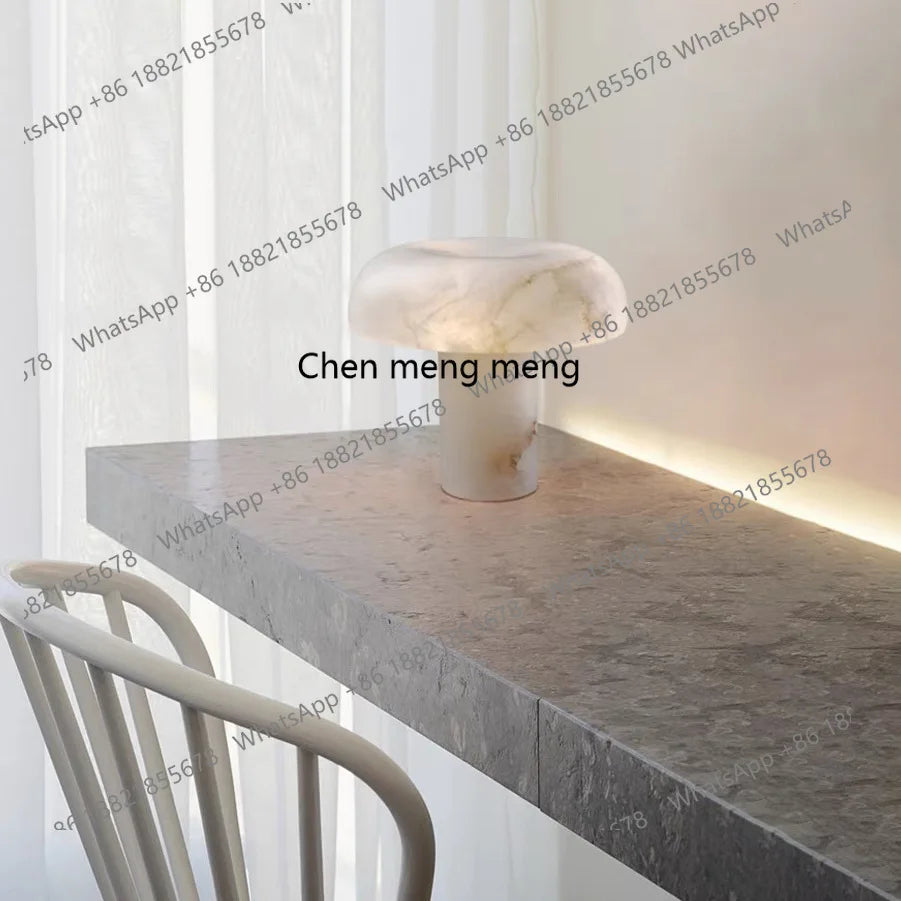 New Chinese marble table lamp designer living room bedroom high-end hotel model room light luxury villa decoration bedside lamp