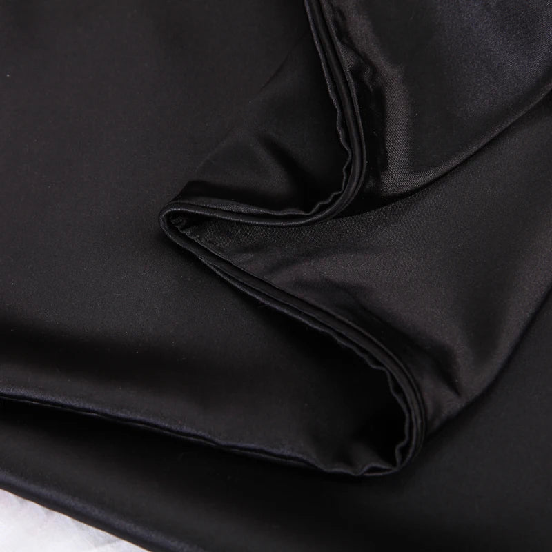 Satin Black Bedding Set With Duvet Cover Bed Sheet Pillow Cover Luxury Satin Bedding Bed Linen King Queen Twin Size