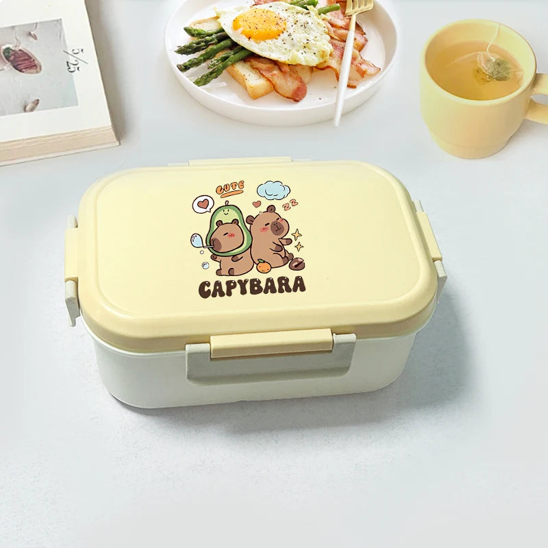 Capybara Bento Lunch Box Cartoon Figure Printed Lunch Box Kids Boys Girl School Food Storage Containers Children Birthday Gifts