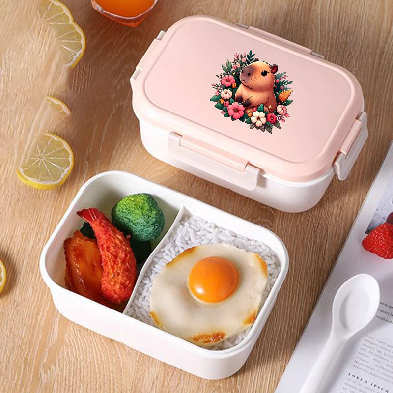 Capybara Bento Lunch Box Cartoon Figure Printed Lunch Box Kids Boys Girl School Food Storage Containers Children Birthday Gifts