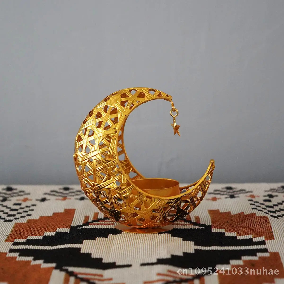 Iron Candle Holder Aromatherapy Stove Moon Shape Home Bedroom Decor Modern Minimalist Geometric Crafts Ornaments