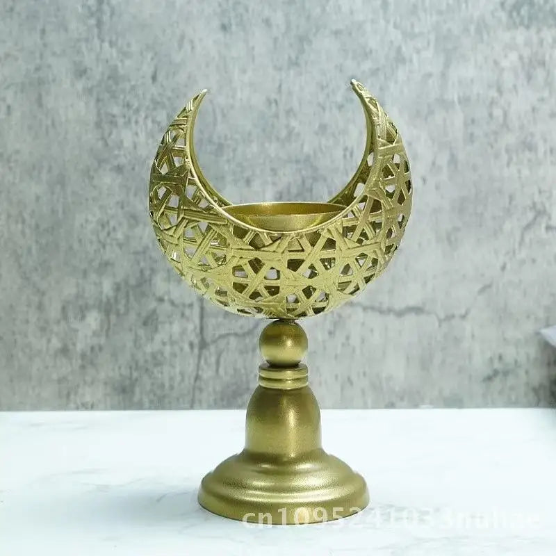 Iron Candle Holder Aromatherapy Stove Moon Shape Home Bedroom Decor Modern Minimalist Geometric Crafts Ornaments