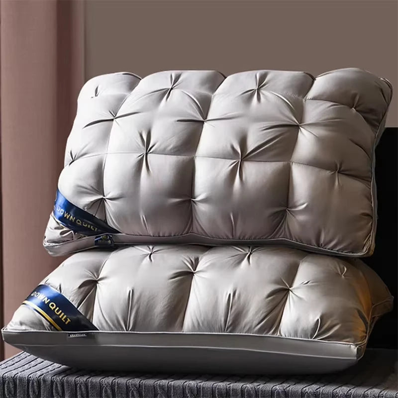 Twisted Flower48 × 74cmStar Hotel High and Low Pillow Home No Collapse Cervical Pillow Insert Waterable Wash Pillow Inner